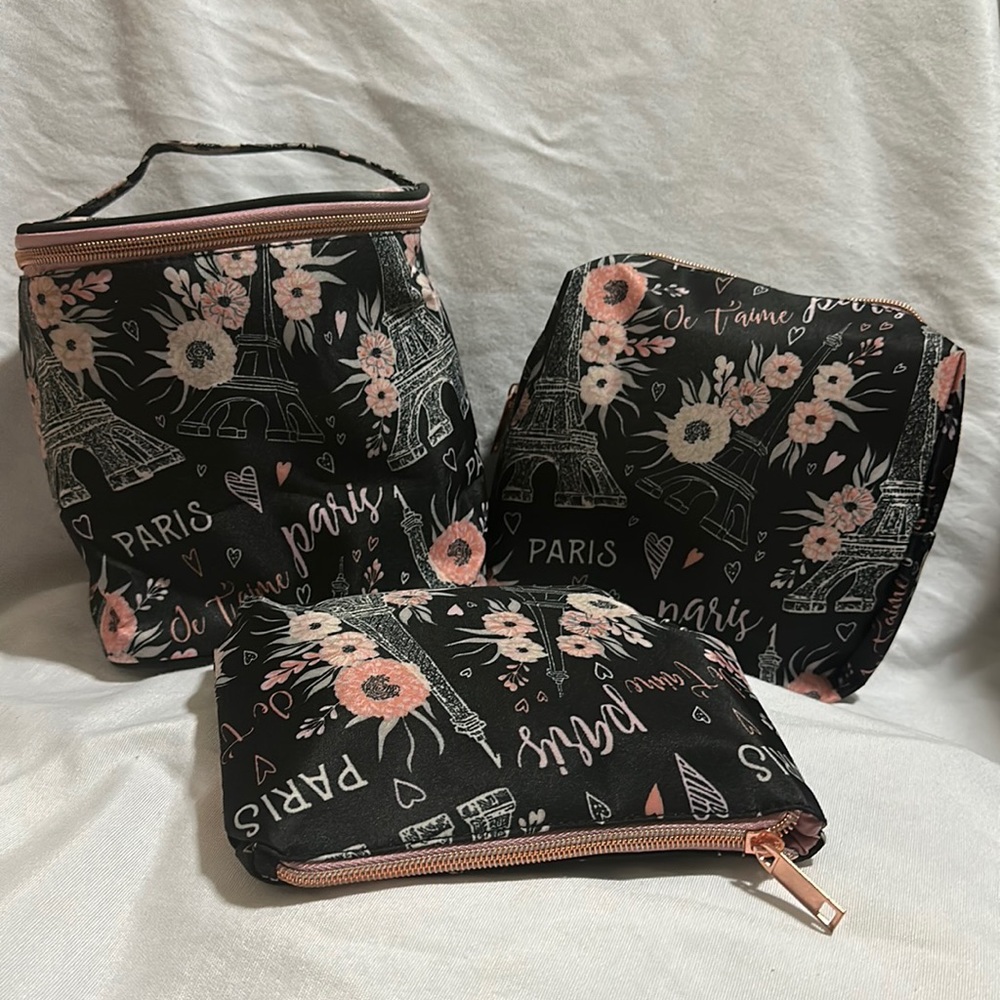 travel cosmetic bag makeup bag 3 pieces 100%poliester New
